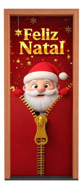 Capa Decorativa de Porta - Papai Noel 3