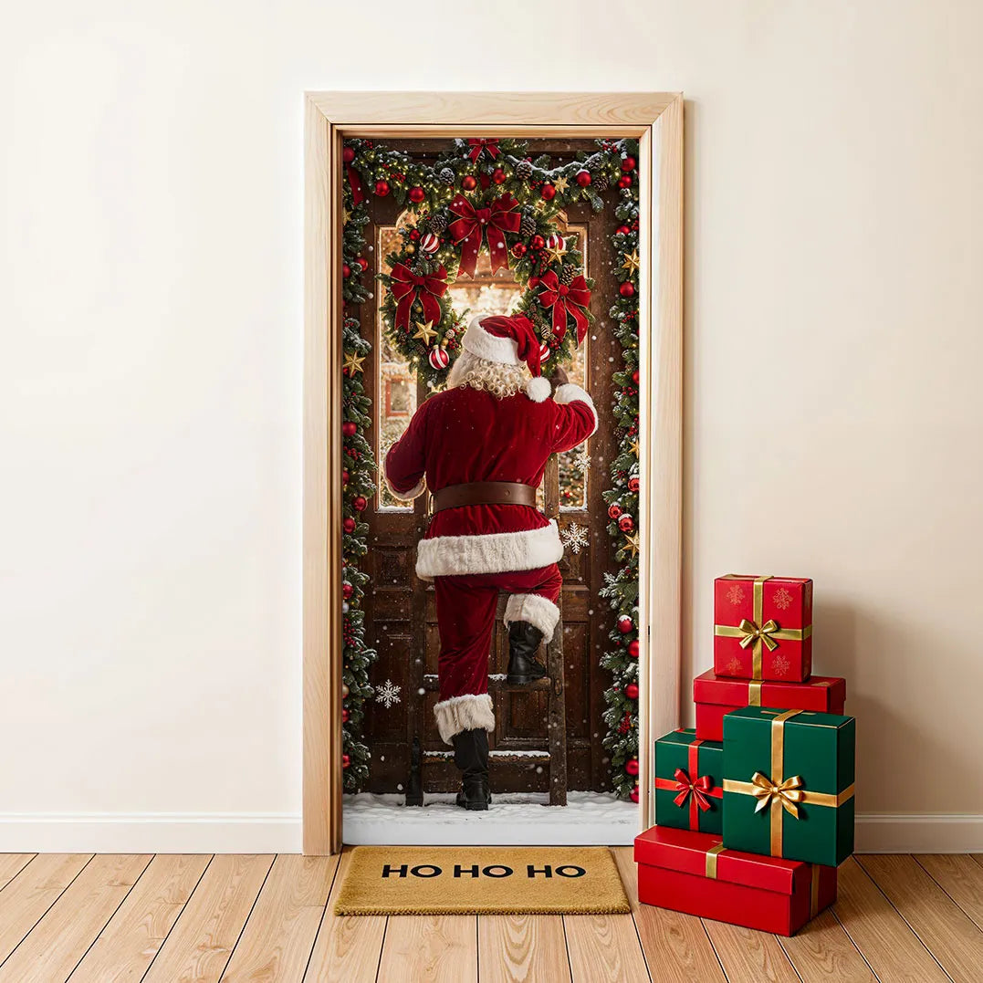 Capa Decorativa de Porta - Papai Noel 5