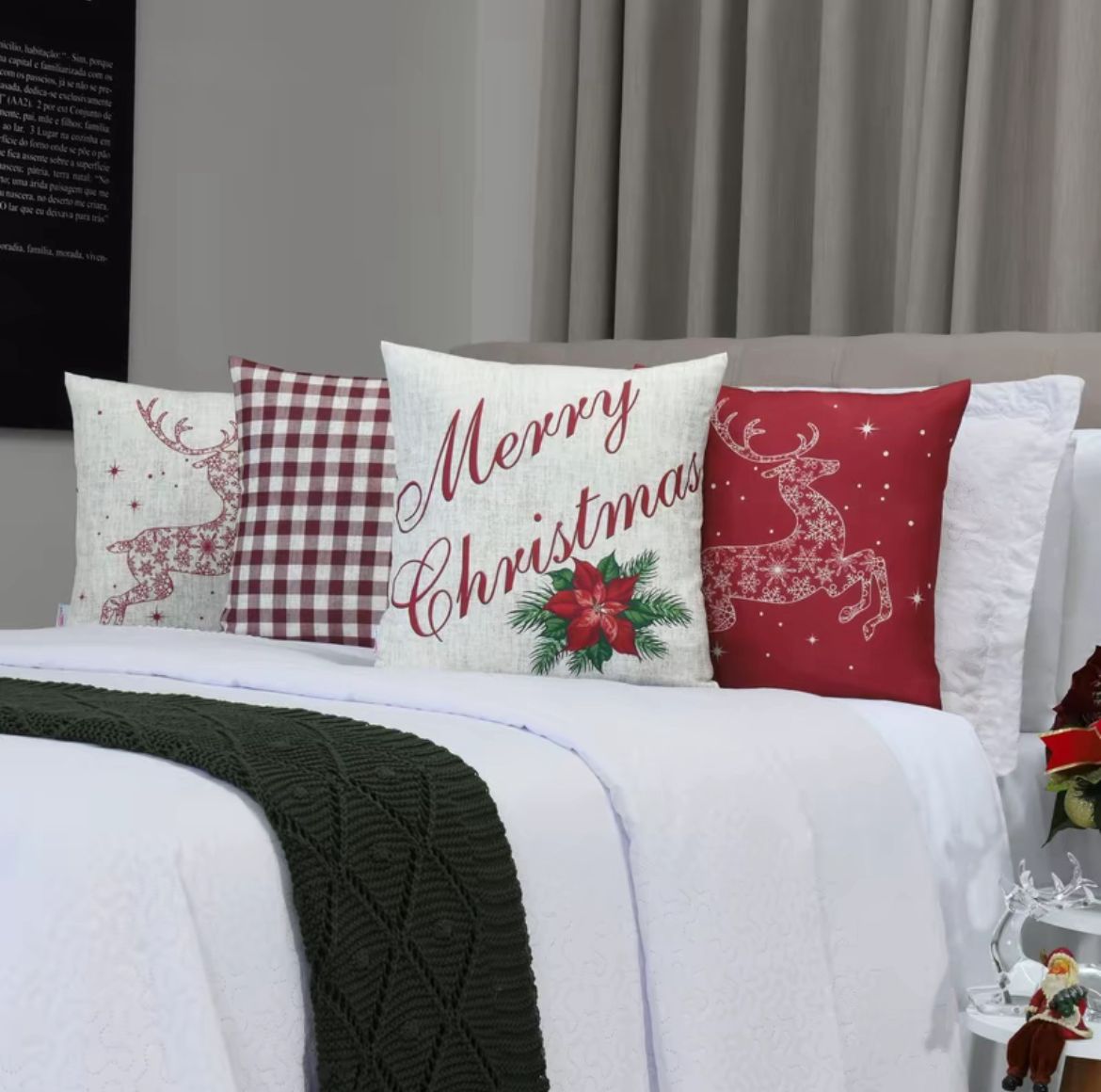 Kit 4 Capas de Almofada Natalina