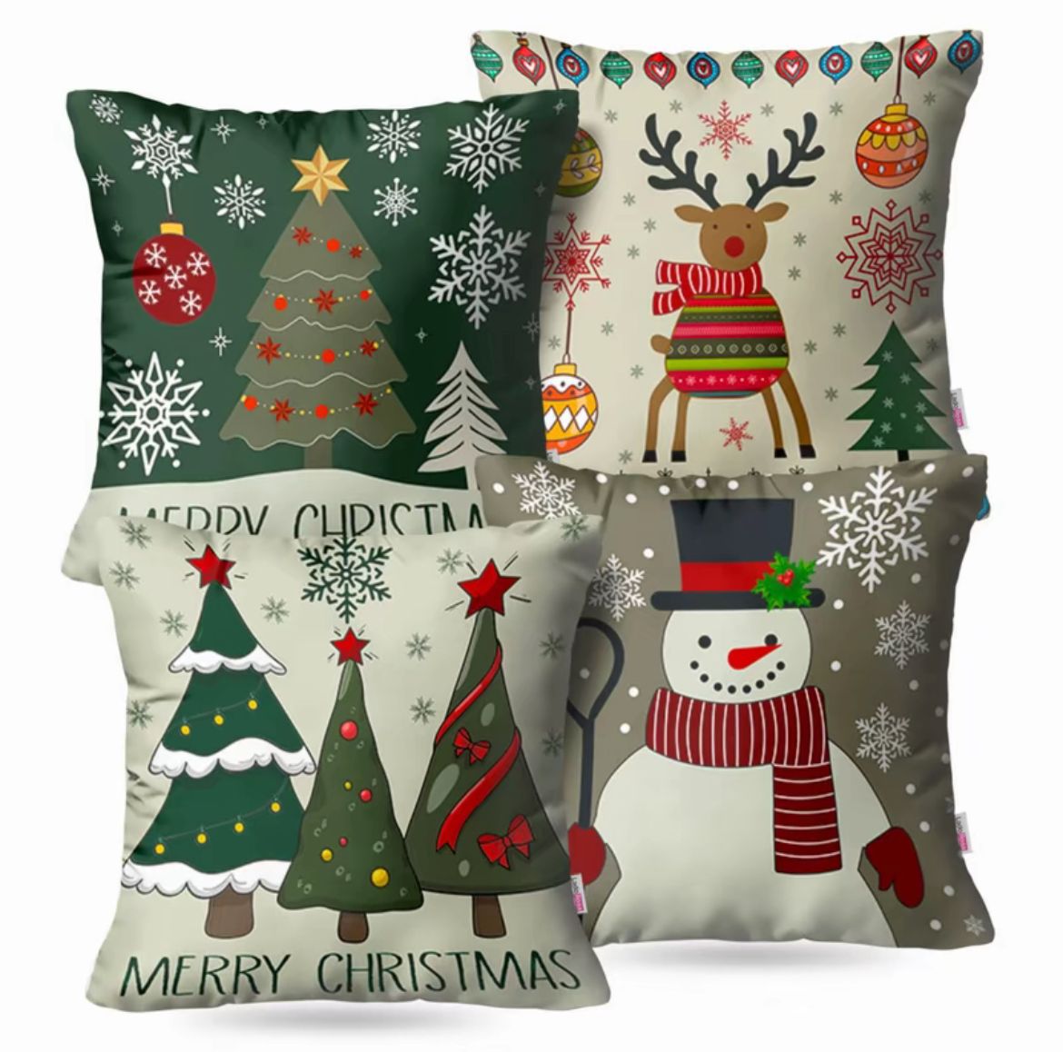 Kit 4 Capas de Almofada Natalina