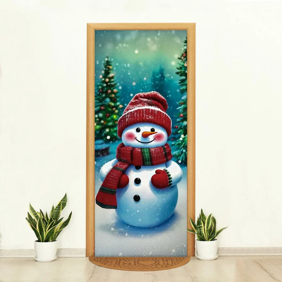 Capa de Porta Decorativa Tecido Realista Natal [80 cm x 2,10 m]