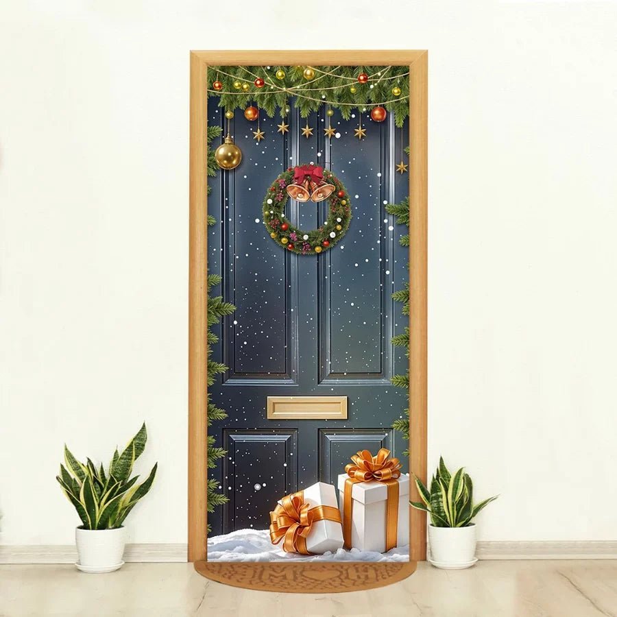 Capa de Porta Decorativa Tecido Realista Natal [80 cm x 2,10 m]