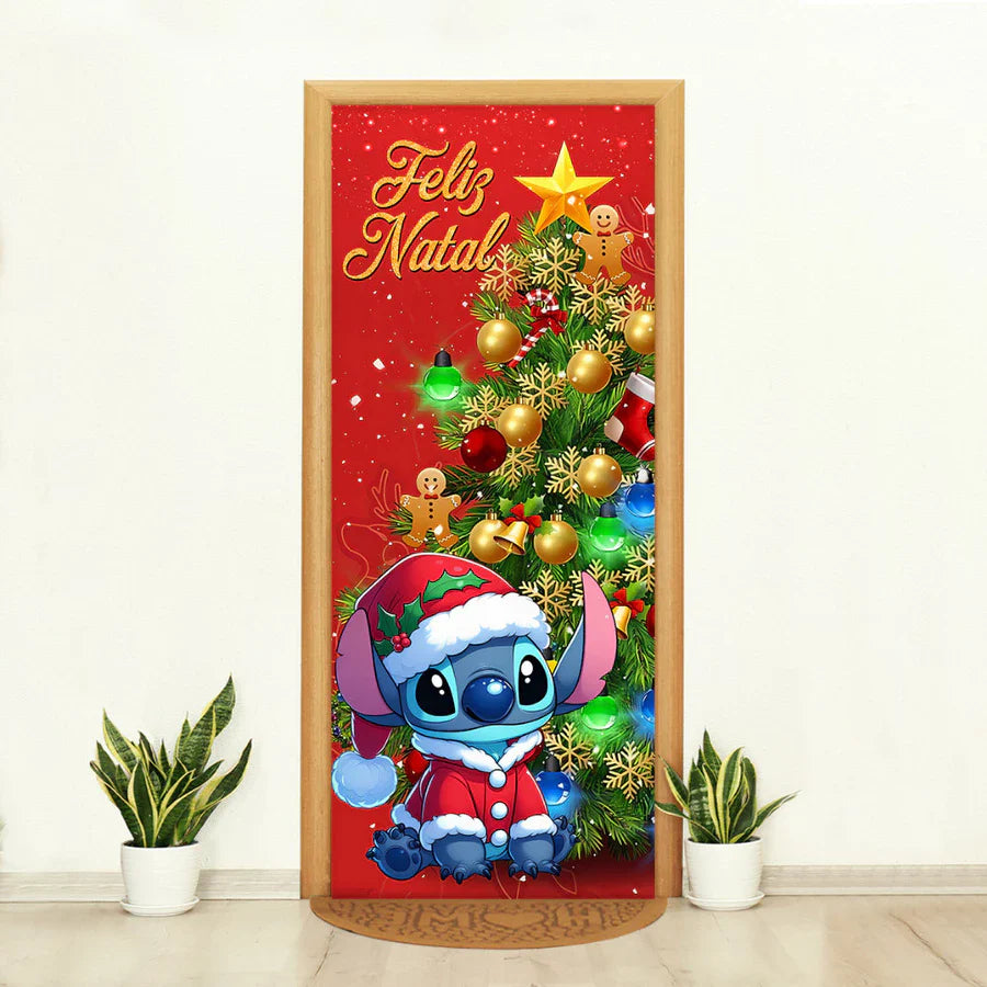 Capa de Porta Decorativa Tecido Realista Natal [80 cm x 2,10 m]