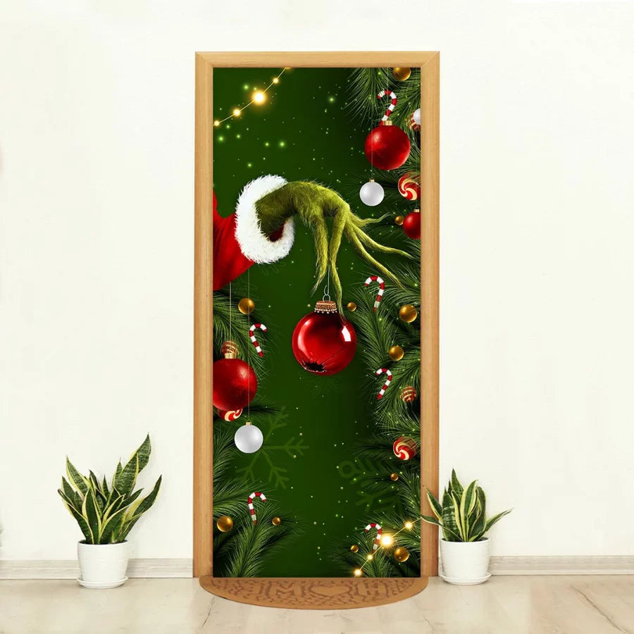 Capa de Porta Decorativa Tecido Realista Natal [80 cm x 2,10 m]